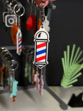 Barber pole NFC keychain